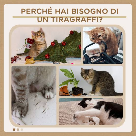 Griffoir pour chat de 136 cm avec niche, maison et couchage amovibles, poteaux en jute, beige - Image 8