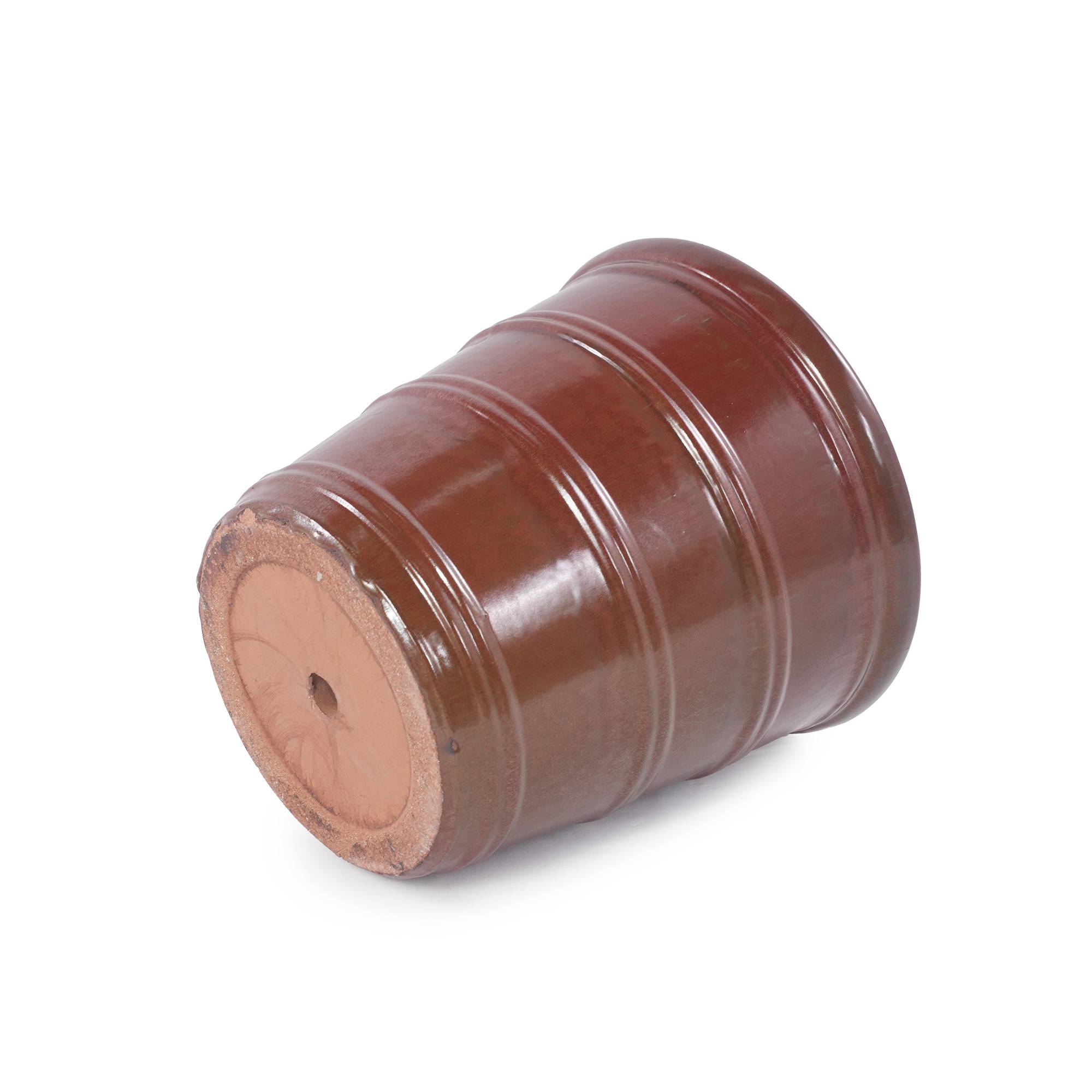 ComfortXL - Pot de fleurs en céramique pour intérieur et balcon avec drainage Ø 24,3 cm brun rouge - ComfortXL Outdoor Living - Image 6
