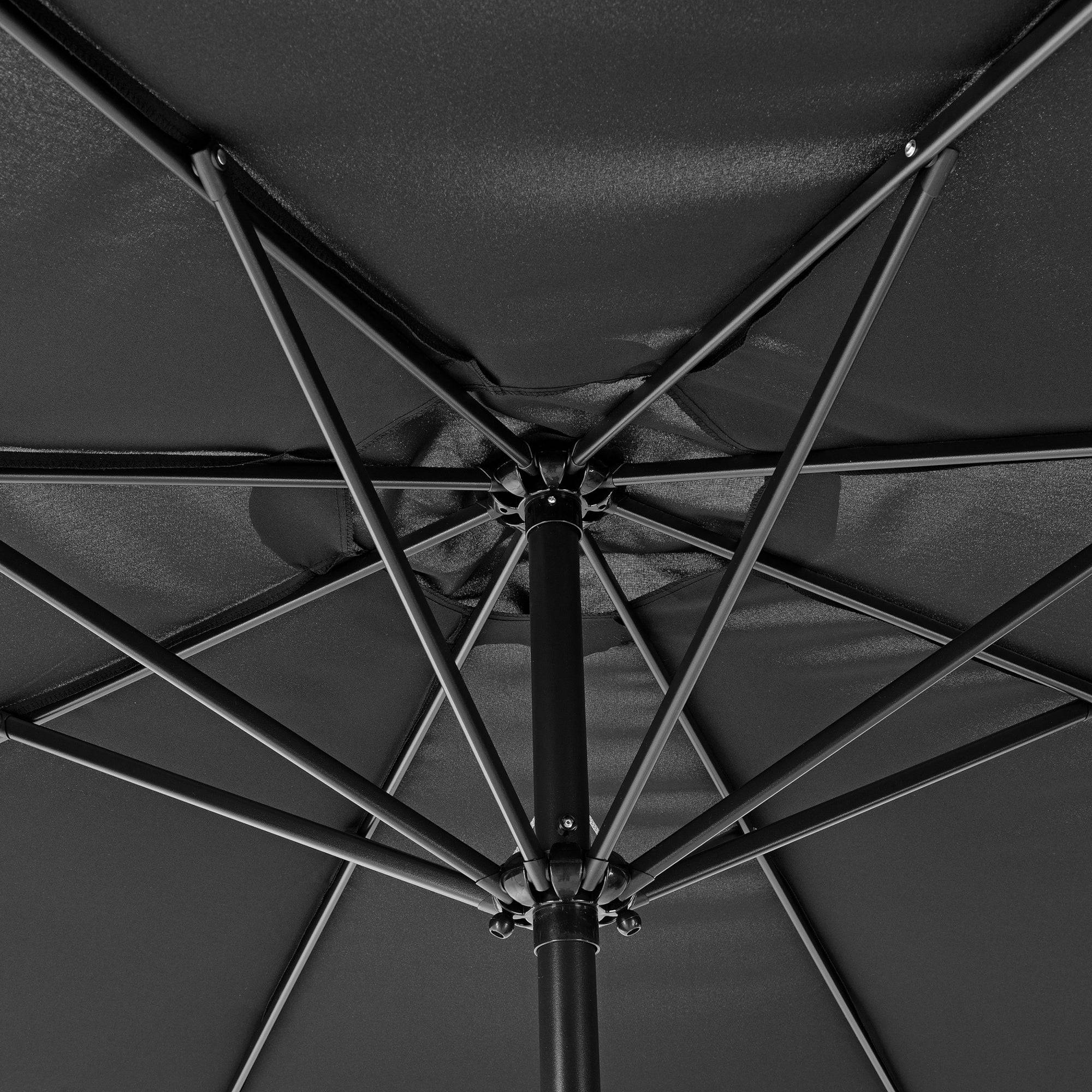 Helloshop26 - Parasol de jardin polyester acier 300 x 230 cm noir - Imagen 4