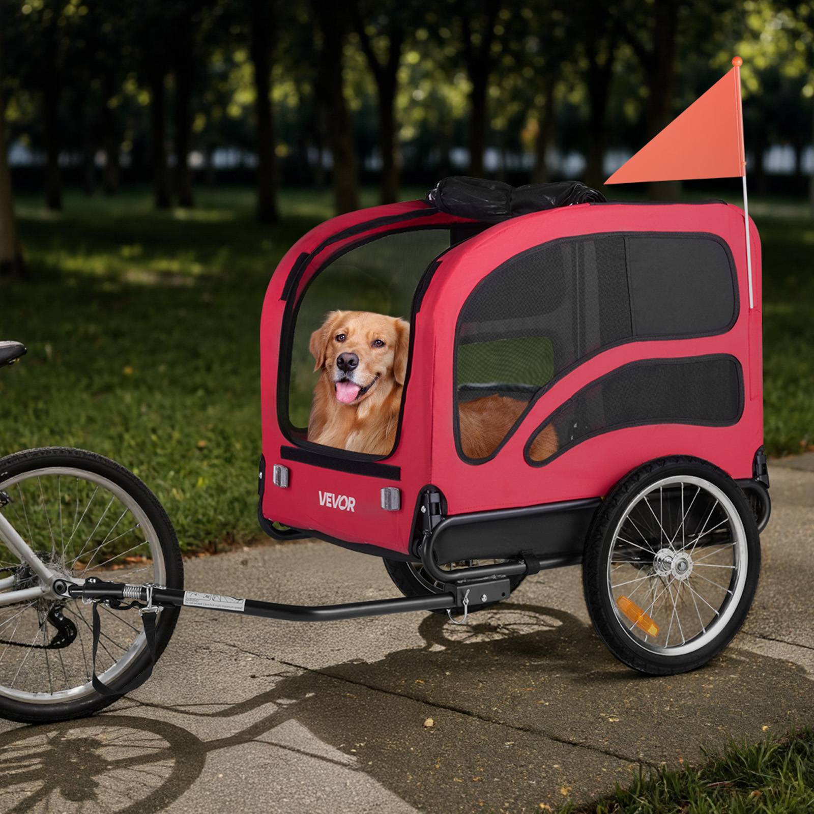 VEVOR Remorque de vélo pour chien animaux compagnie chat 45 kg résistant à l'eau - Image 8