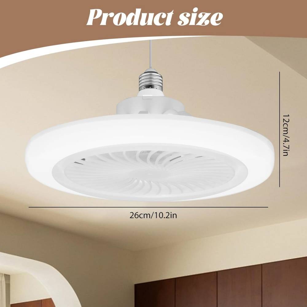 ventilateur suspendu--Ventilateur plafonnier avec lumière LED E27 – 3 vitesses & lumière réglable – Design silencieux– Living123 - Image 3