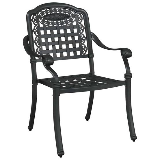 Chaise de jardin aluminium noir 55 x 56,5 x 91 cm (Lot de 2) - PANGIVO - Image 3