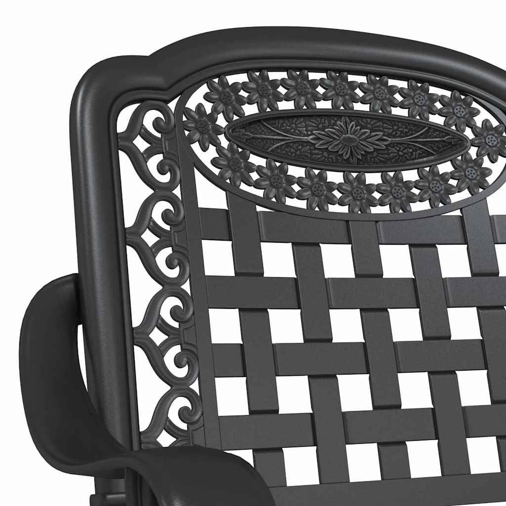 Chaise de jardin aluminium noir 55 x 56,5 x 91 cm (Lot de 2) - PANGIVO - Image 7