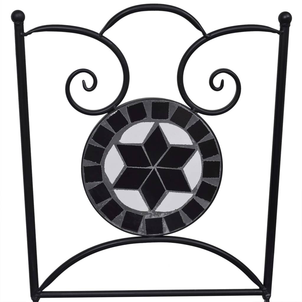 Vidaxl - Ensemble de bistro 3 pcs mosaïque Carreau céramique noir Blanc vidaXL 279414 - Imagen 4