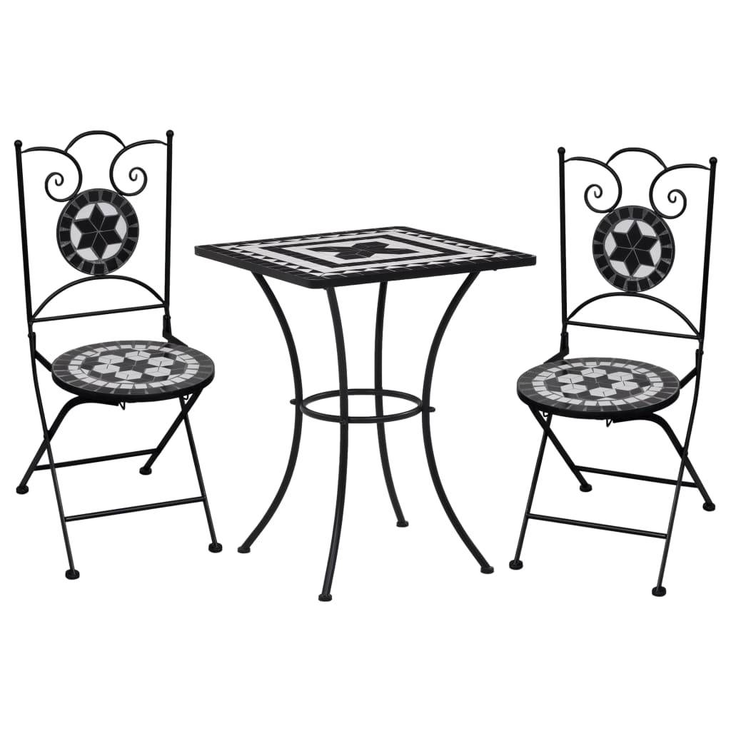 Vidaxl - Ensemble de bistro 3 pcs mosaïque Carreau céramique noir Blanc vidaXL 279414 - Imagen 1