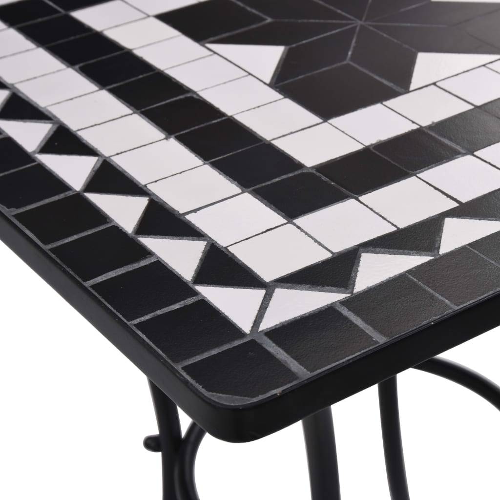 Vidaxl - Ensemble de bistro 3 pcs mosaïque Carreau céramique noir Blanc vidaXL 279414 - Imagen 6