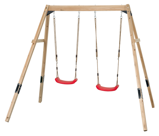 Aire de jeux Balançoire en bois Swing King Olivia pour enfants avec 2 sièges balançoires