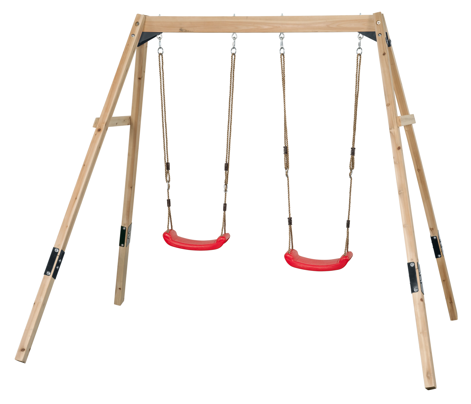 Aire de jeux Balançoire en bois Swing King Olivia pour enfants avec 2 sièges balançoires