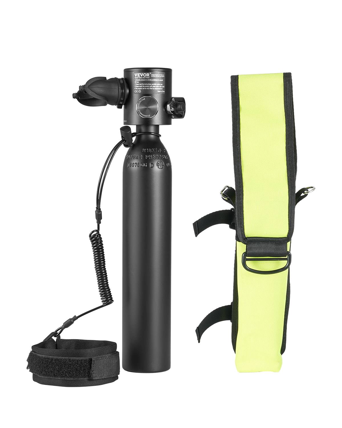 VEVOR Bouteille plongée portable 0.5L, oxygène, 5-10 min, 30m profondeur, exploration, sauvetage.