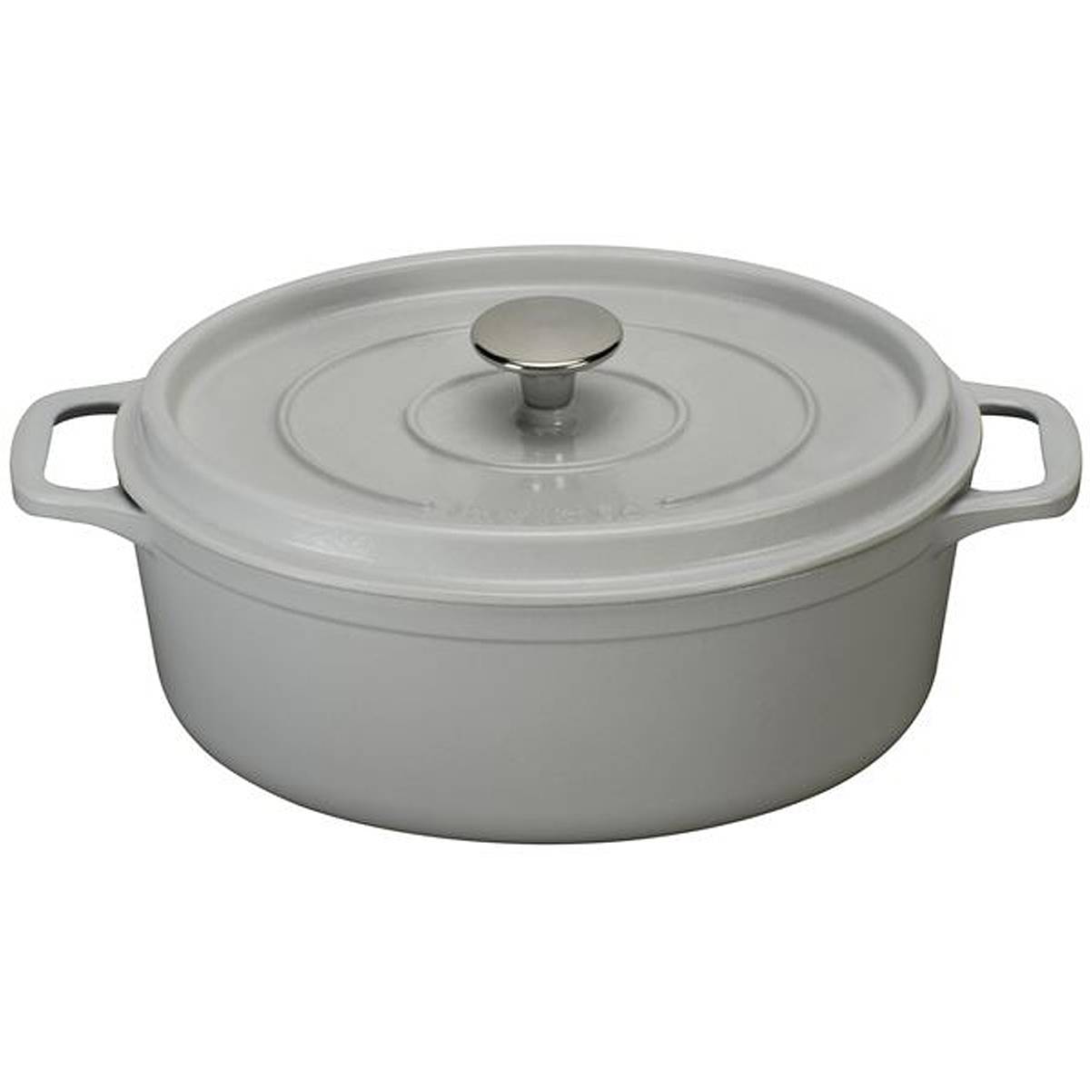 Invicta - Cocotte ovale en fonte émaillée 29cm gris 403292 Invicta