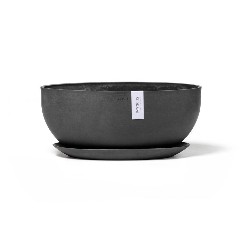 Ecopots - Soucoupe Sofia Big Gris Foncé - 35,2 x 18,6 x H. 3 cm ECOPOTS