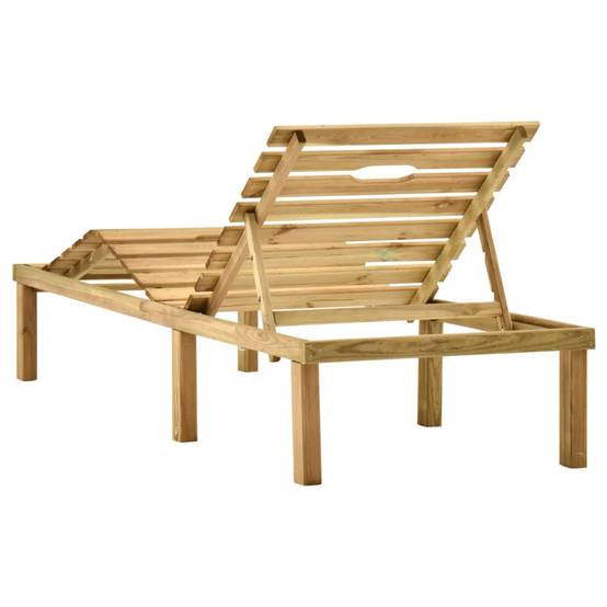 Helloshop26 - Transat chaise longue bain de soleil lit de jardin terrasse 200 x 70 x (31,5-77) cm meuble d'extérieur avec table bois de pin imprégné - Imagen 4