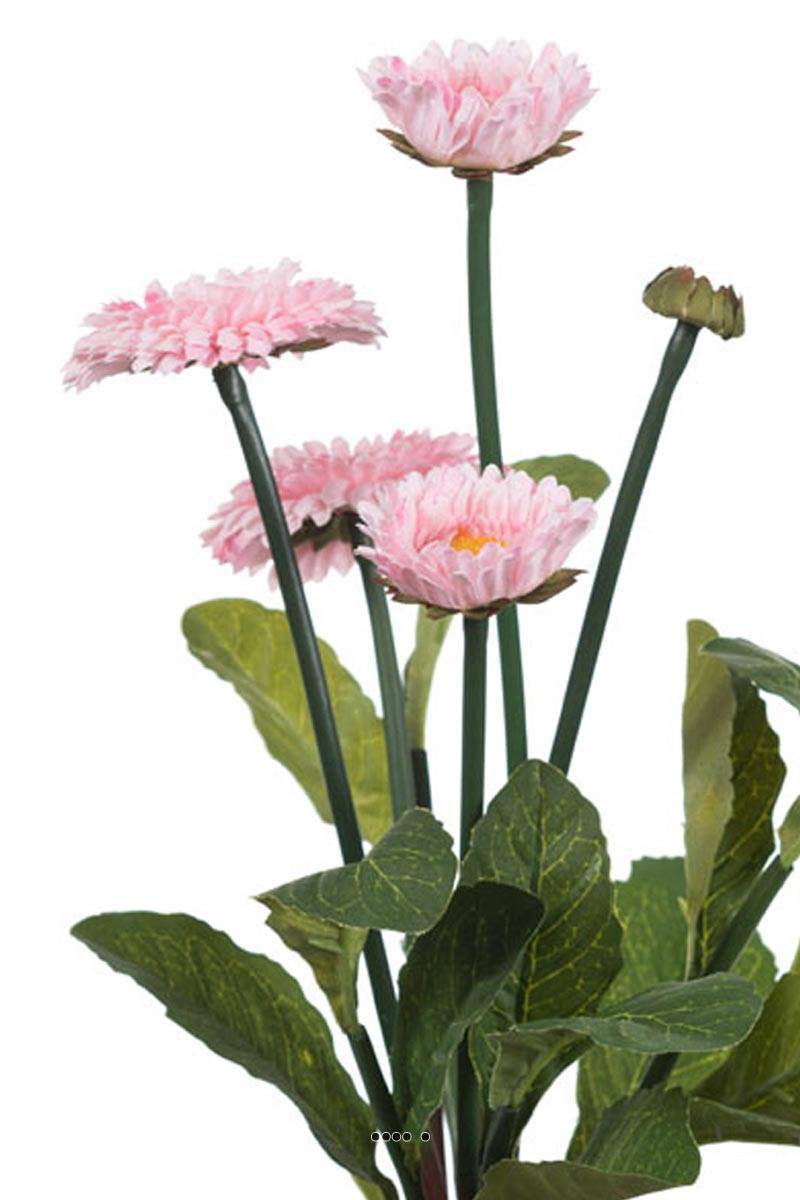 Artificielles - Bellis perennis, paquerettes artificielles en pot H 30 cm Rose pâle - couleur: Rose pâle - Imagen 3