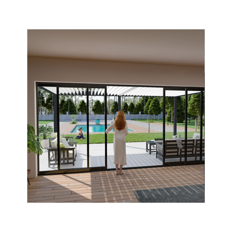 Ombrea - Pergola bioclimatique Ombréa VS adossée 4x6M - V2 - Anthracite/blanc - Image 5