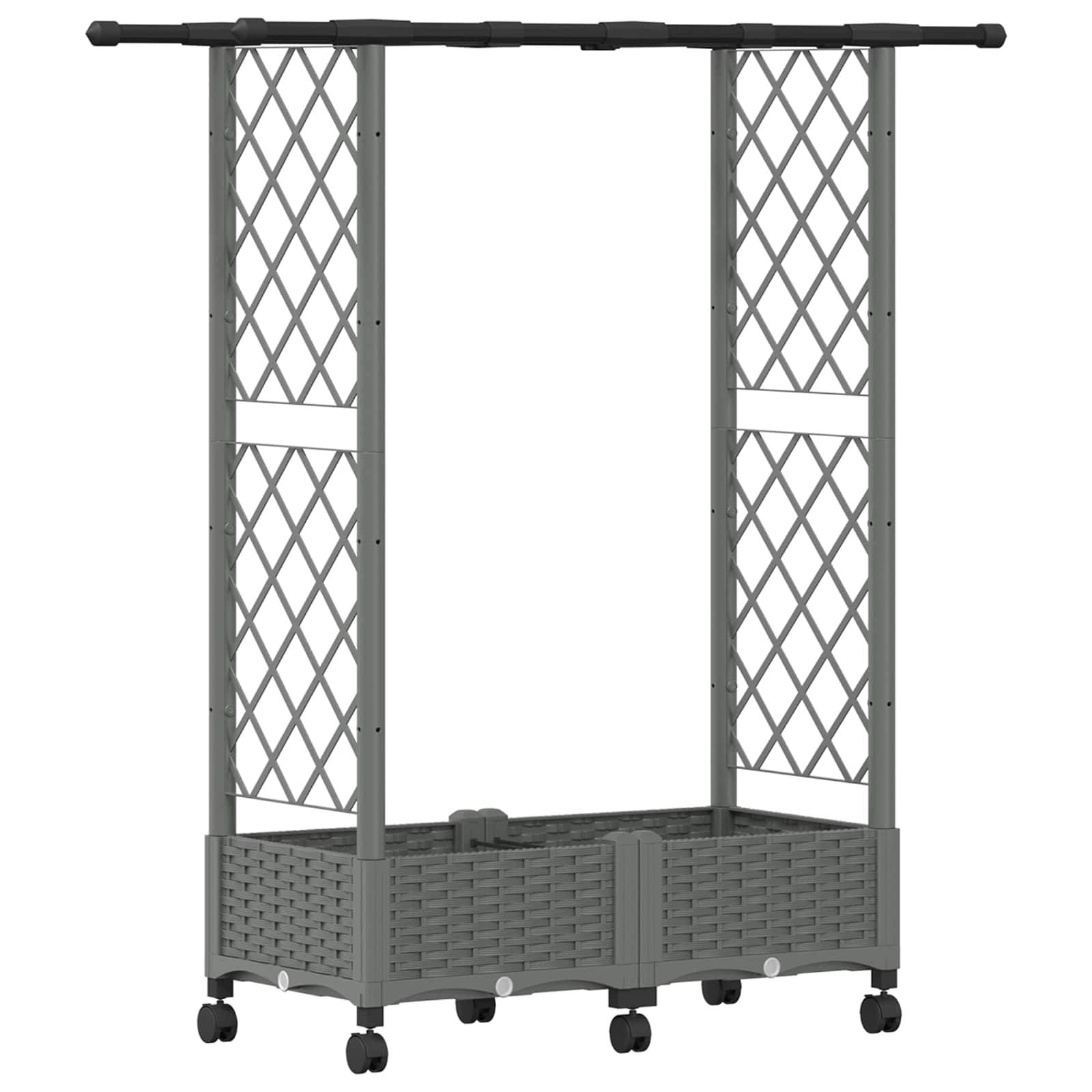 Vidaxl - Lit Élevé avec Treillis et Toit Gris clair 122,5 x 40 x 133 cm vidaXL 3423028 - Image 2