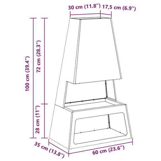 Foyer extérieur vertical 100cm en acier design Marron – ComfortXL Outdoor Living - Image 6