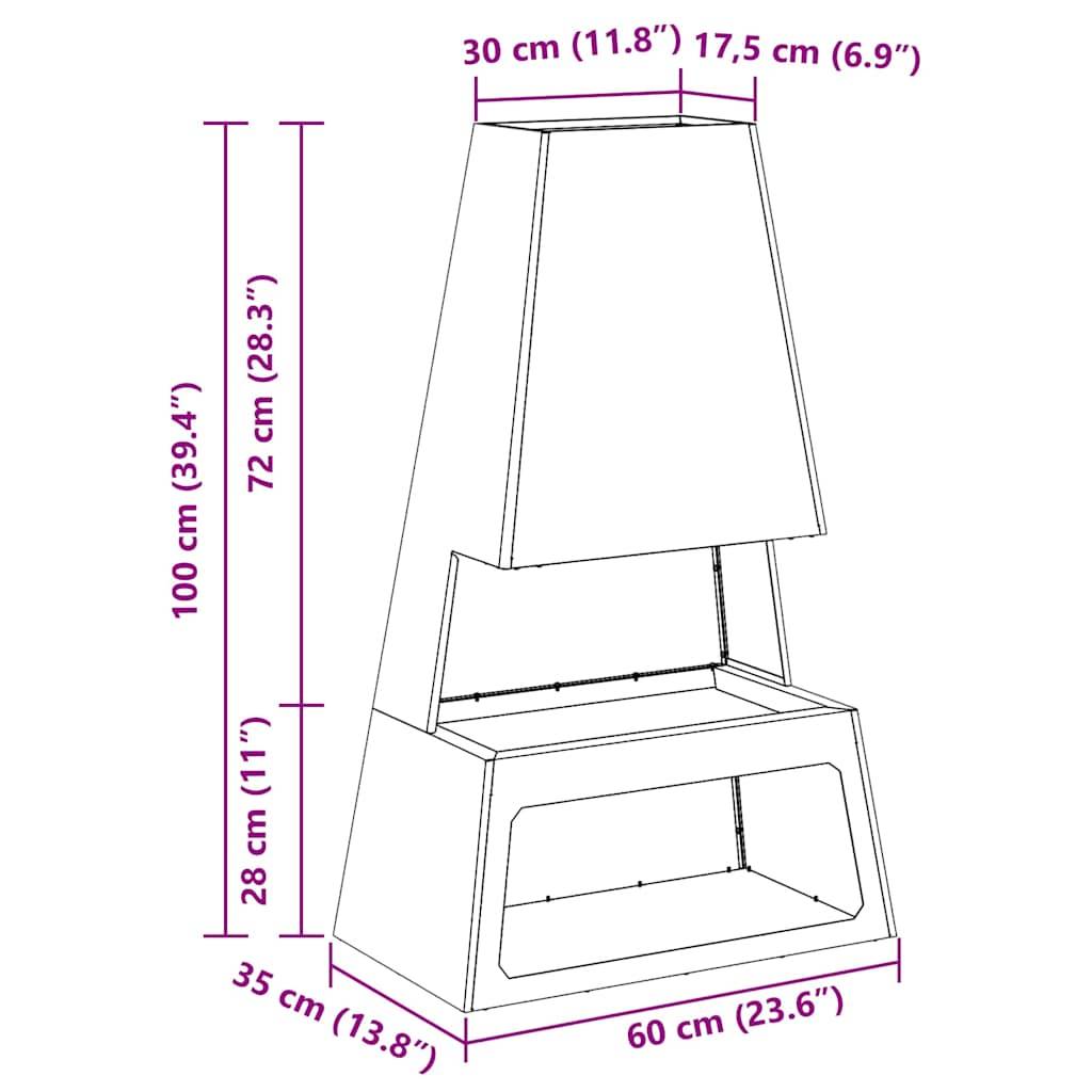 Foyer extérieur vertical 100cm en acier design Marron – ComfortXL Outdoor Living - Image 6