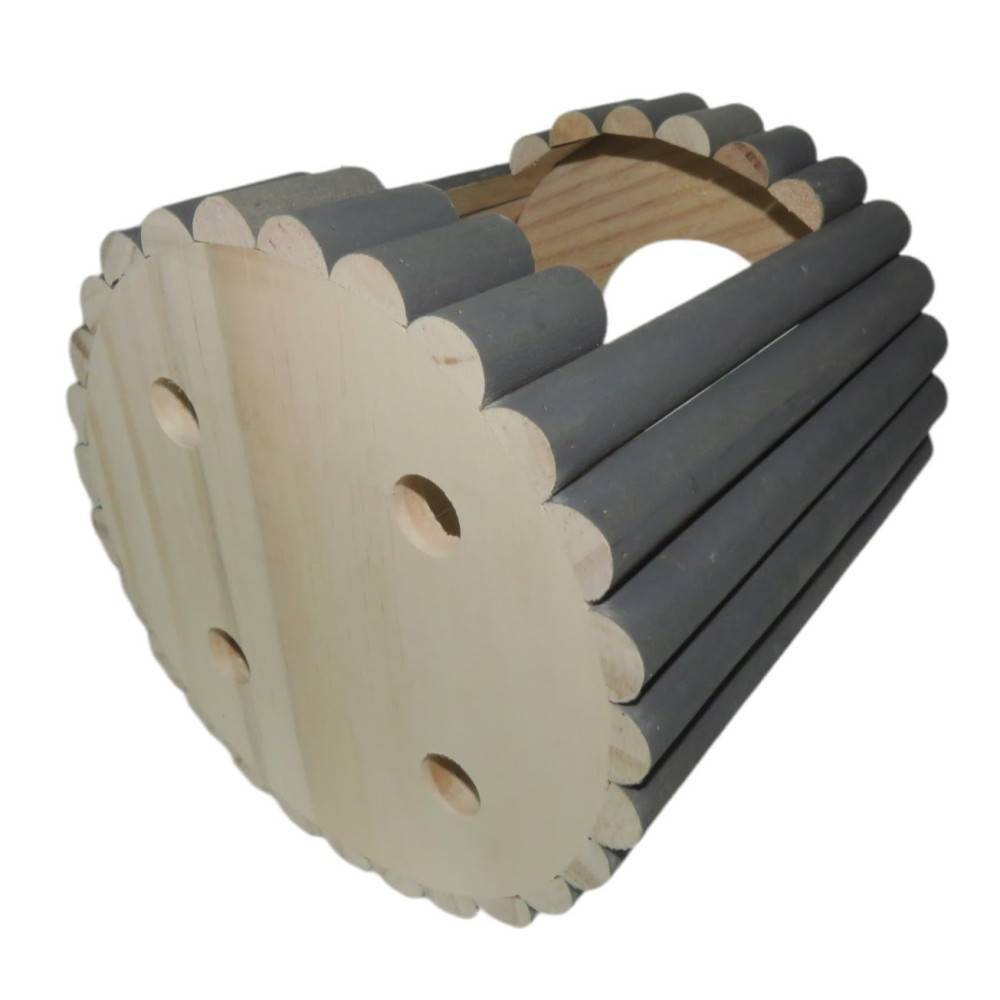 Maison en bois ronde, blanche, ø 19 cm  x 19 cm pour rongeur - Imagen 4