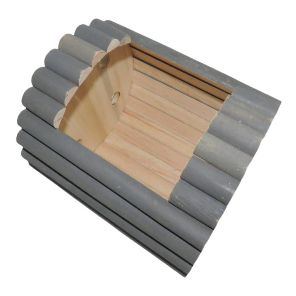 Maison en bois ronde, blanche, ø 19 cm  x 19 cm pour rongeur - Imagen 2