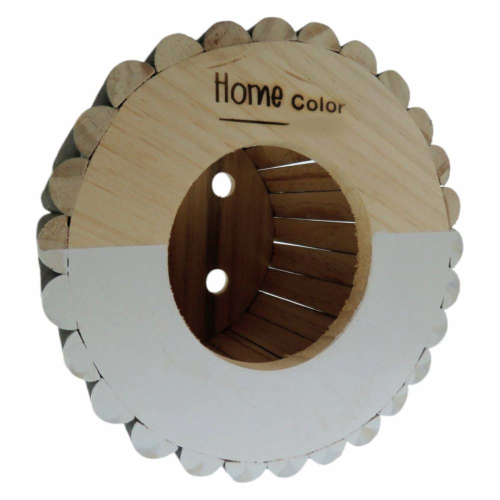 Maison en bois ronde, blanche, ø 19 cm  x 19 cm pour rongeur - Imagen 7