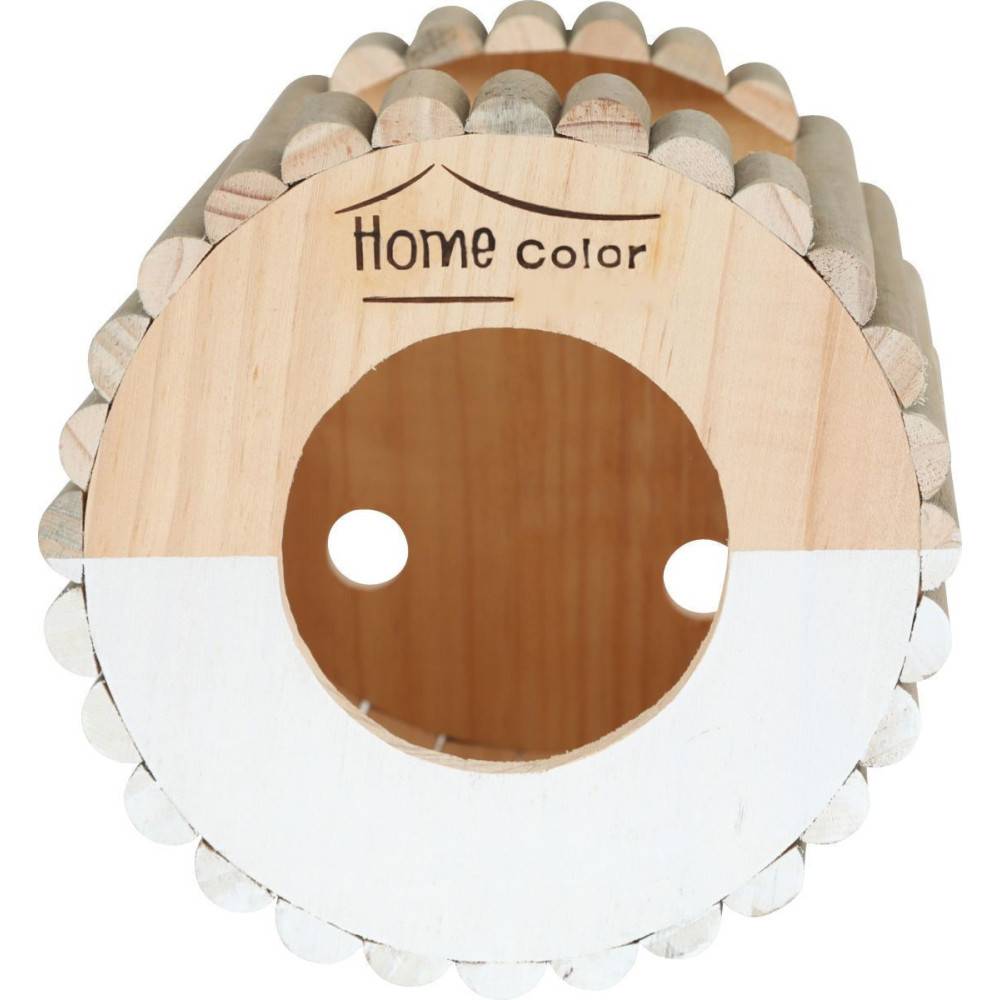 Maison en bois ronde, blanche, ø 19 cm  x 19 cm pour rongeur - Imagen 8