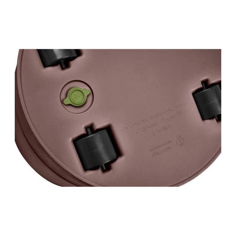 Elho - Pot De Fleurs Rond Greensense Aqua Care - Plastique Réservoir - Avec Roulettes - ø35 - Brun Argile - Imagen 5