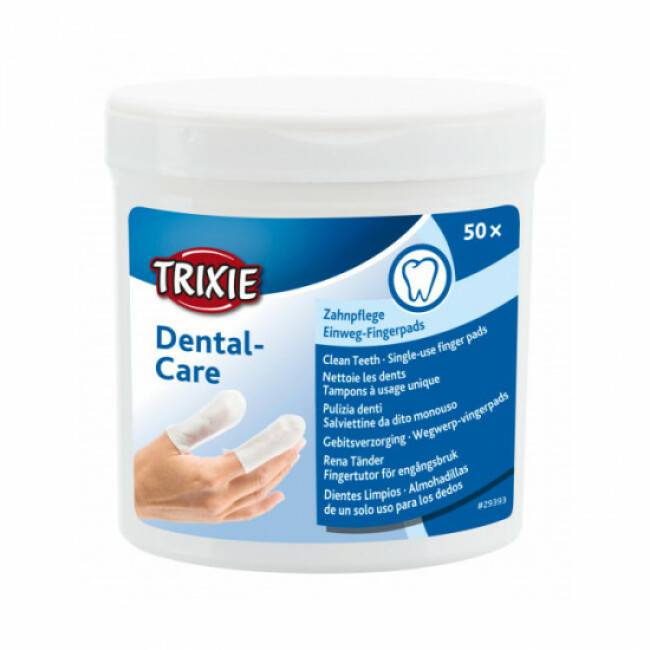 Trixie - Doigtiers soin des dents à usage unique pour chien et chat Trixie - Boîte de 50 pcs