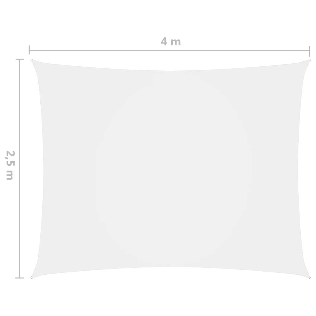Helloshop26 - Voile toile d'ombrage parasol tissu oxford rectangulaire 2,5 x 4 m blanc - Imagen 6