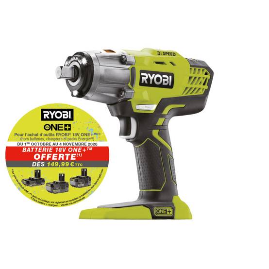 Ryobi - Llave de impacto RYOBI - R18IW3-0 - 18V One+ - sin batería ni cargador - Imagen 2