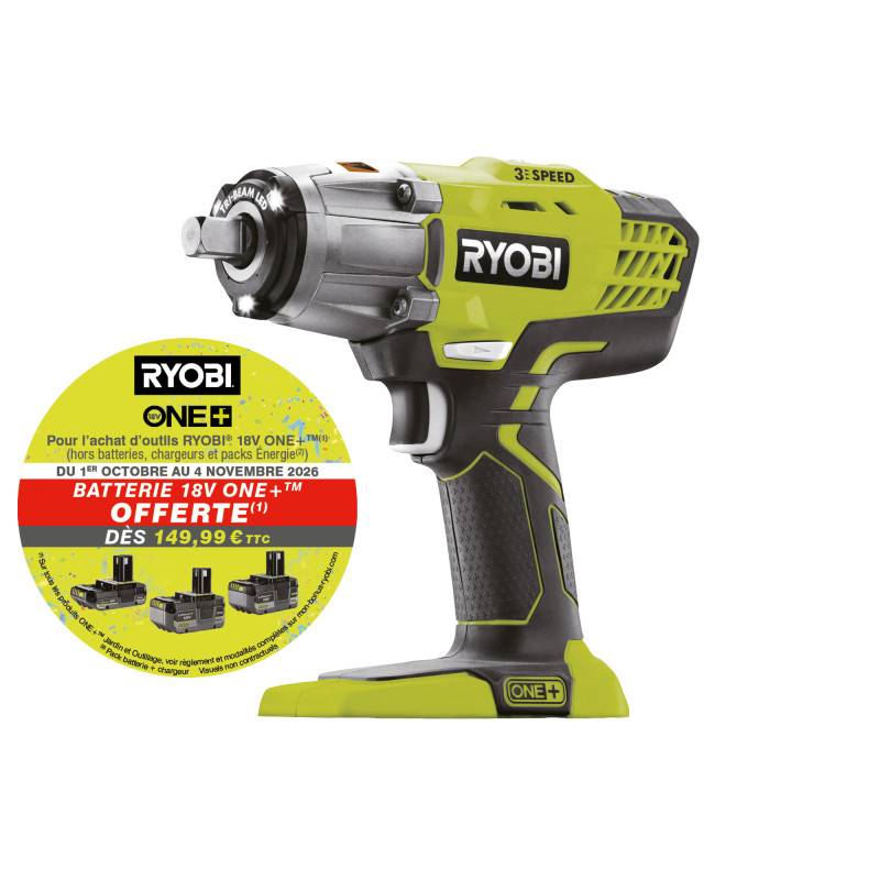 Ryobi - Llave de impacto RYOBI - R18IW3-0 - 18V One+ - sin batería ni cargador - Imagen 2