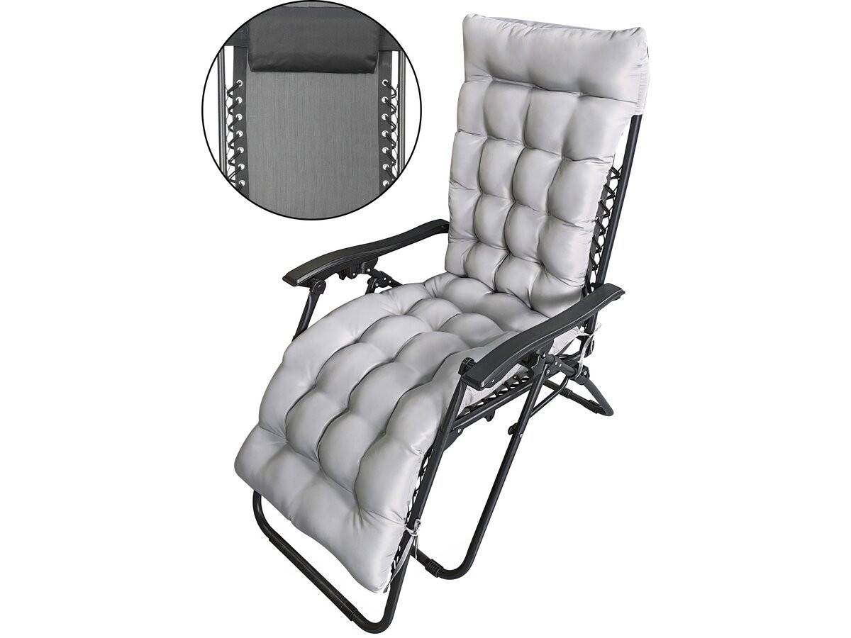 Fauteuil De Jardin Relax Zéro Gravité Avec Coussin Matelassé "sintra" - Noir -habitat Et Jardin - Image 1