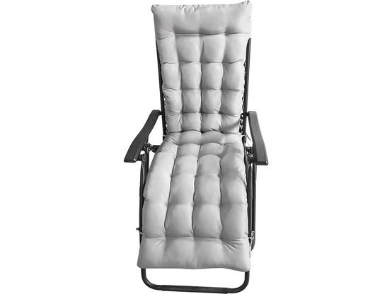 Fauteuil De Jardin Relax Zéro Gravité Avec Coussin Matelassé "sintra" - Noir -habitat Et Jardin - Image 4