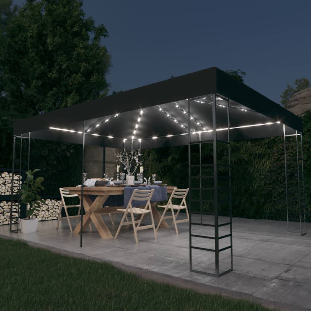 Tonnelle Aluminium Anthracite avec LED 3 x 4 x 2.7 m - PANGIVO