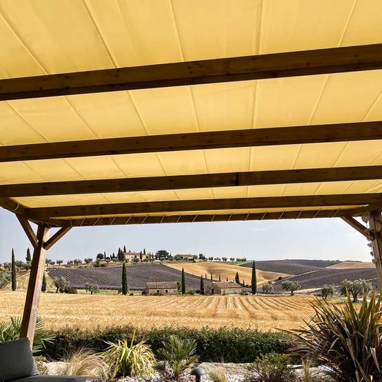 Toile Pergola Ivoire 3x3 m Protection Solaire XP680M2PR - Garantie 15 ans - Bâche Pergola étanche PVC - Made in France TECPLAST - Image 1