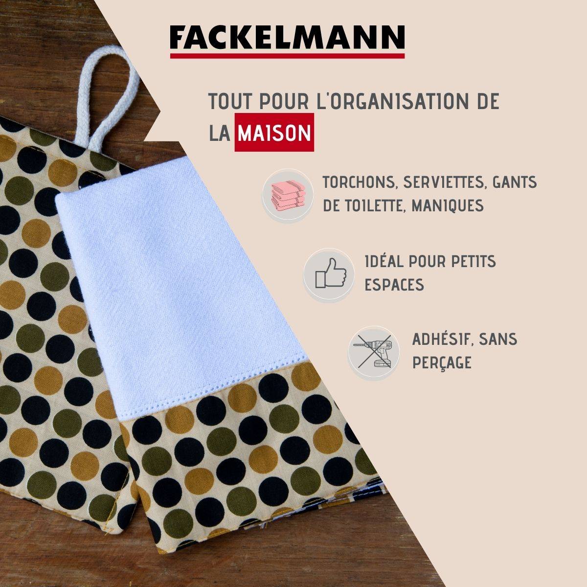 Lot de 6 crochets adhésifs muraux Fackelmann Tecno - Image 2