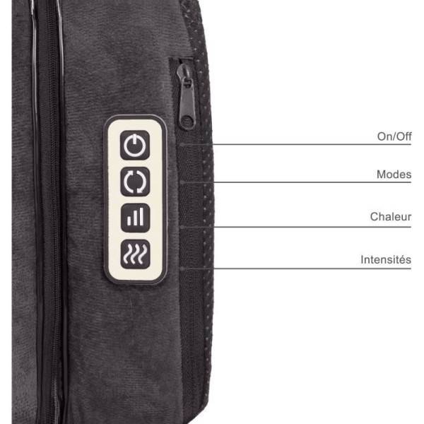 Livoo - Masseur shiatsu 2 en 1 - LIVOO - DOS204 - Pieds et dos - 24 tetes - 3 vitesses - Avec ou sans chaleur - Gris - Image 3