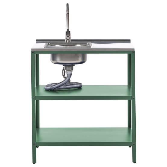 Beliani - Cuisine de jardin Acier Vert VILAMA - 90x80x50- Beliani - Image 5
