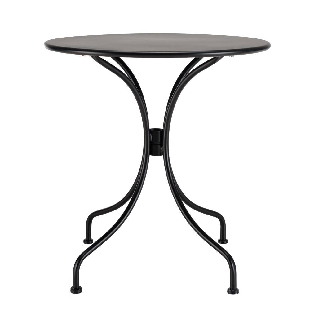 Macabane - MALO - Ensemble de jardin - Table diam 70 + 2 fauteuils beiges/noirs - Imagen 5