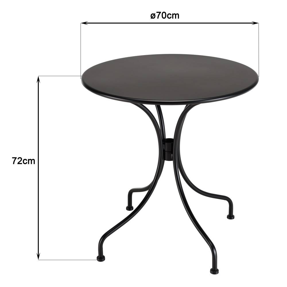 Macabane - MALO - Ensemble de jardin - Table diam 70 + 2 fauteuils beiges/noirs - Imagen 6