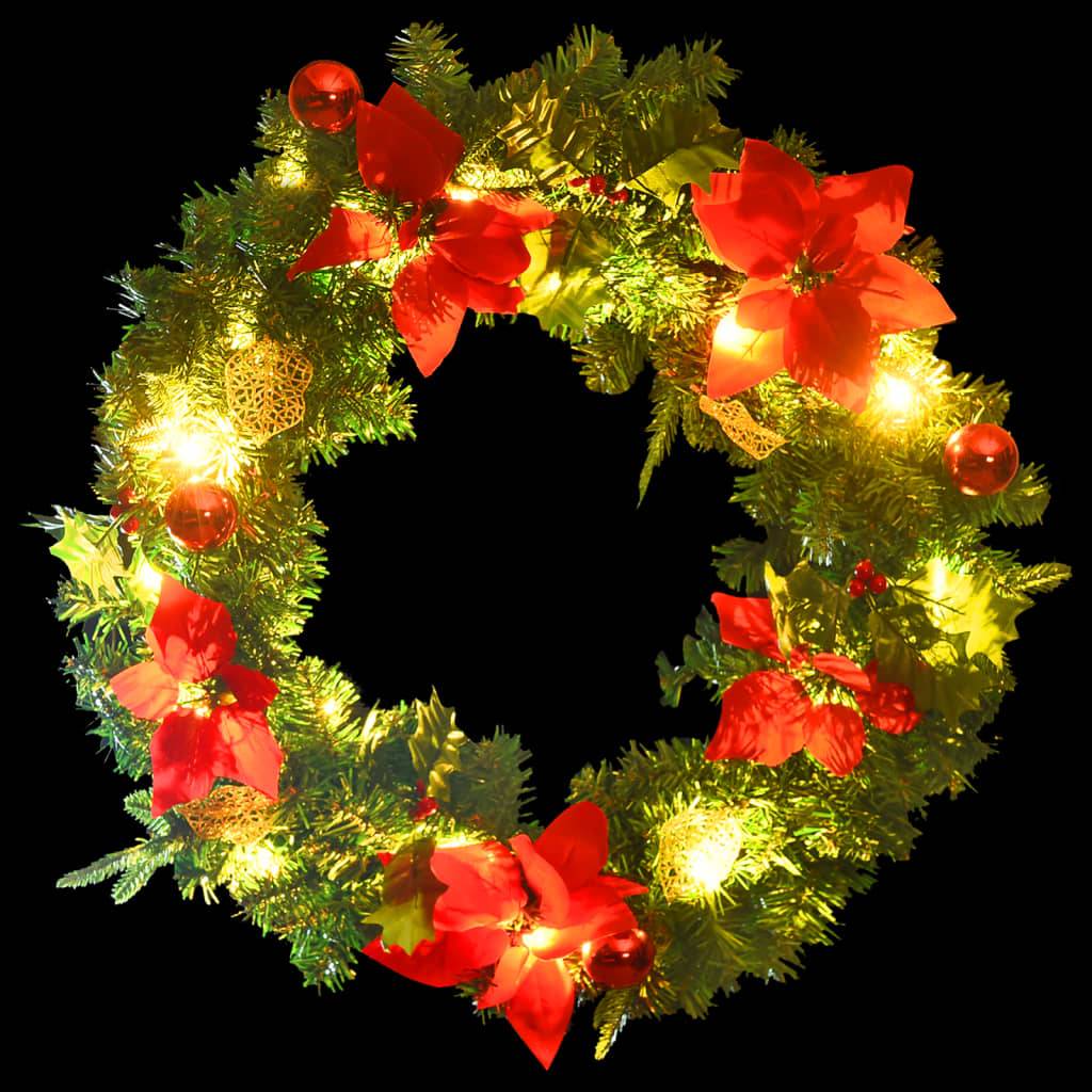 Vidaxl - Couronne de Noël avec lumières LED vert 60 cm PVC vidaXL 321517 - Image 4
