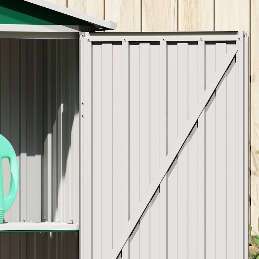 PANGIVO - Abri de jardin avec étagères - Acier galvanisé - Vert 116x45x175 cm - Surface au sol 0,52m² - PANGIVO - Image 4