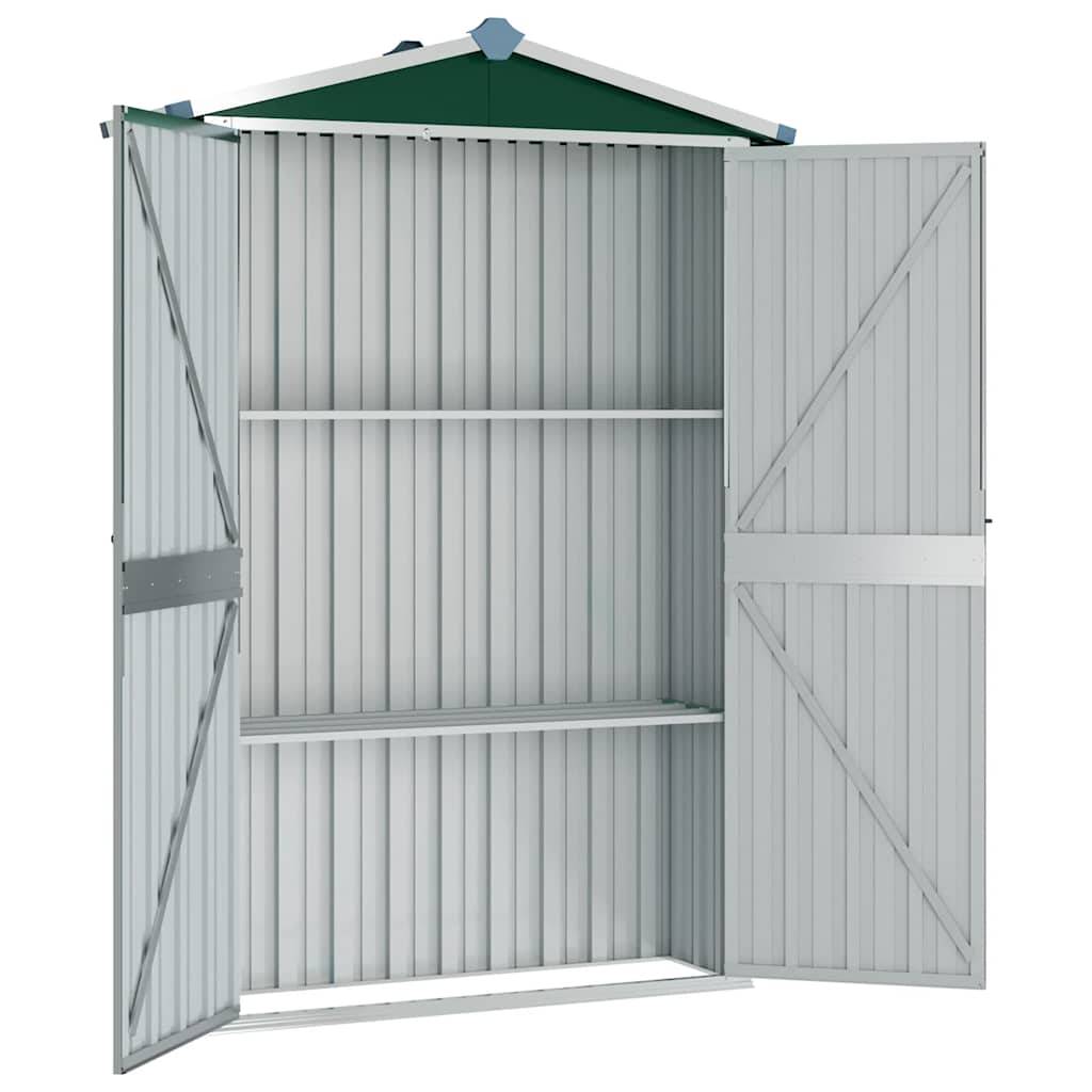 PANGIVO - Abri de jardin avec étagères - Acier galvanisé - Vert 116x45x175 cm - Surface au sol 0,52m² - PANGIVO - Image 6