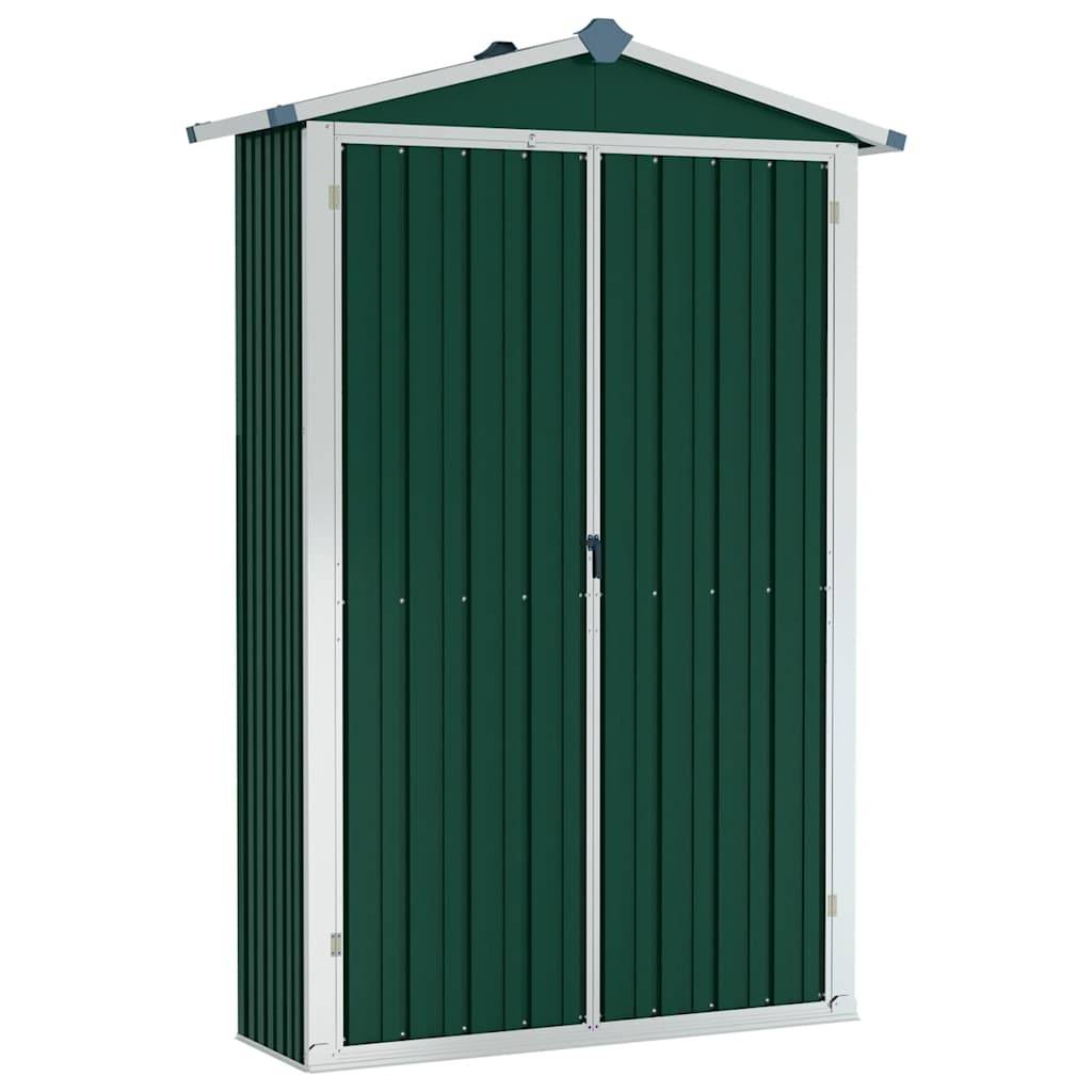 PANGIVO - Abri de jardin avec étagères - Acier galvanisé - Vert 116x45x175 cm - Surface au sol 0,52m² - PANGIVO