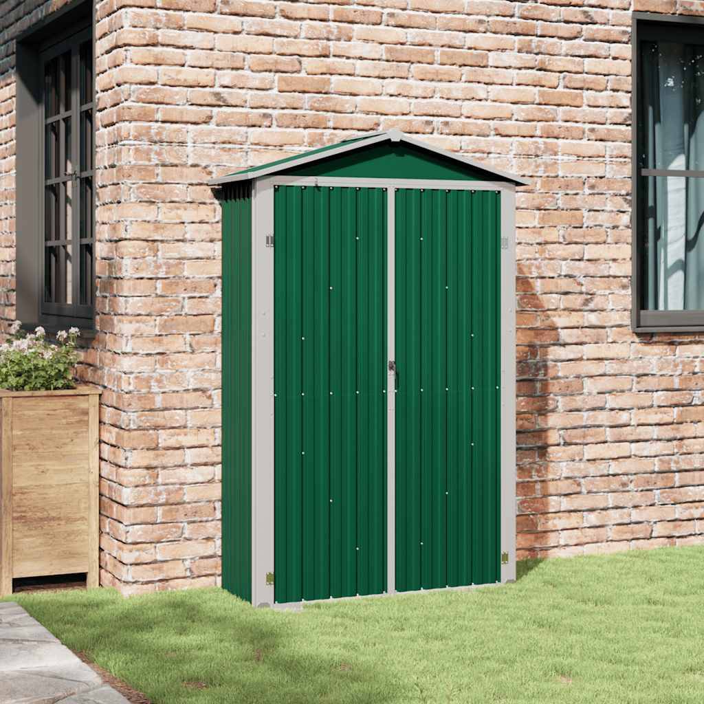PANGIVO - Abri de jardin avec étagères - Acier galvanisé - Vert 116x45x175 cm - Surface au sol 0,52m² - PANGIVO - Image 3