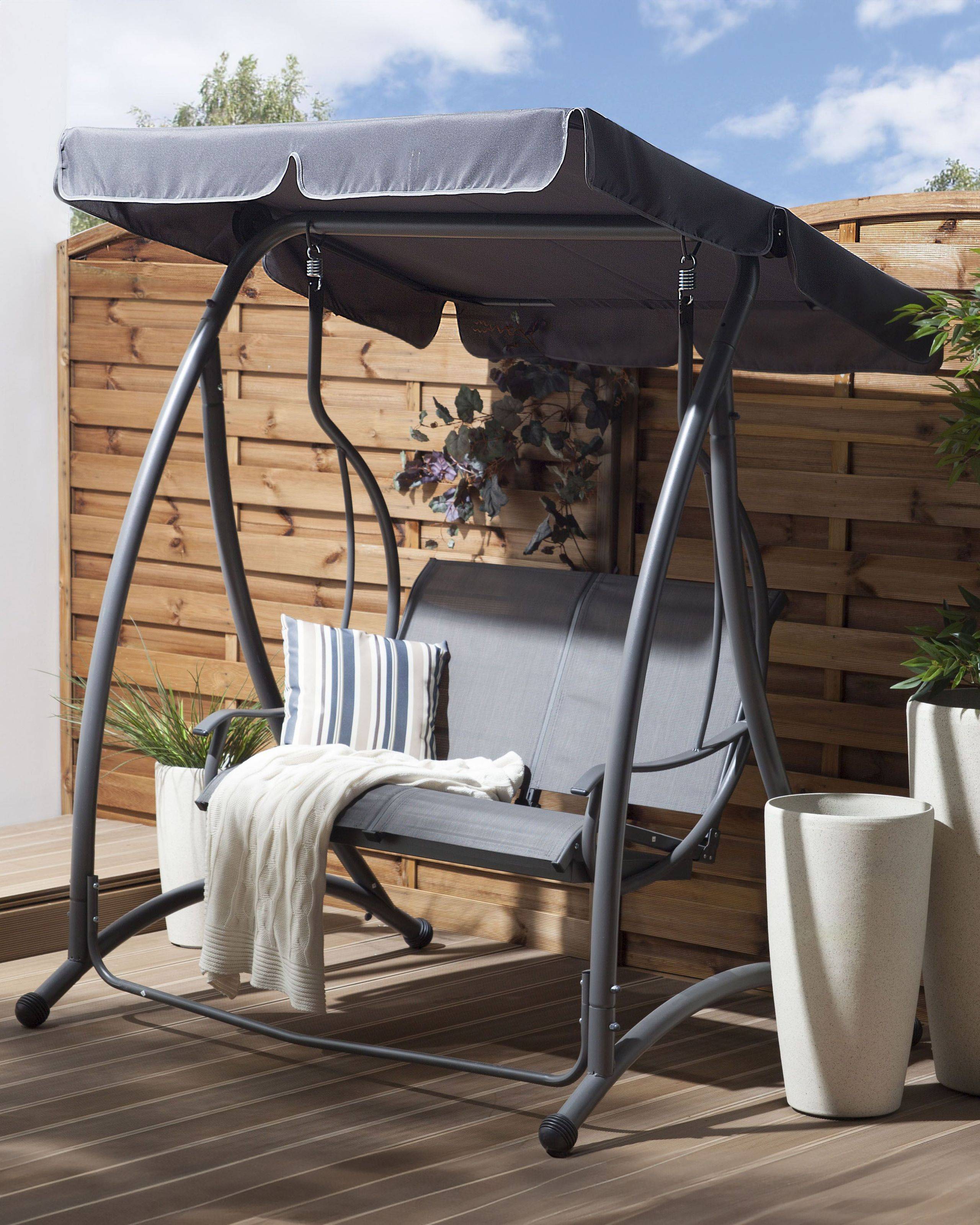 Beliani - Balançoire Tissu Gris TESERO - Beliani - Imagen 1