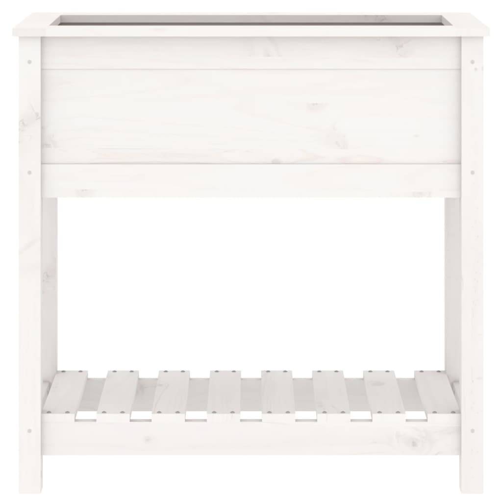 Maison Chic - Jardinière avec étagère - Bac à Fleurs Blanc 82,5x34,5x81cm Bois massif de pin - Imagen 5
