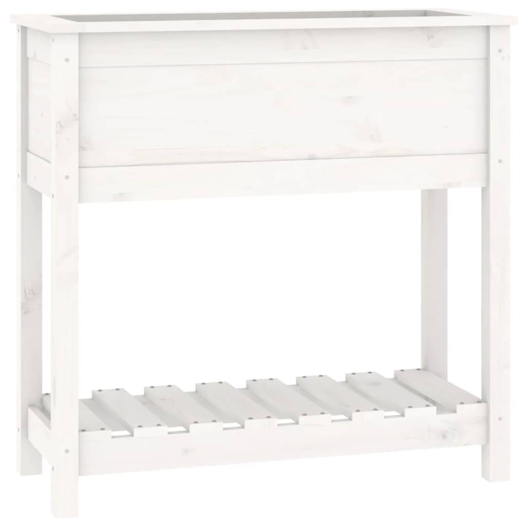 Maison Chic - Jardinière avec étagère - Bac à Fleurs Blanc 82,5x34,5x81cm Bois massif de pin - Imagen 1