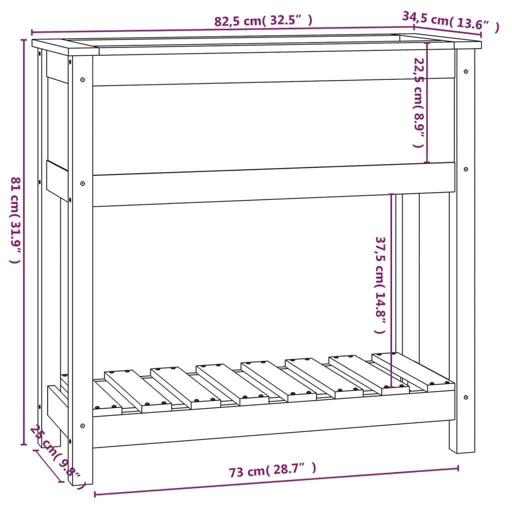 Maison Chic - Jardinière avec étagère - Bac à Fleurs Blanc 82,5x34,5x81cm Bois massif de pin - Imagen 8