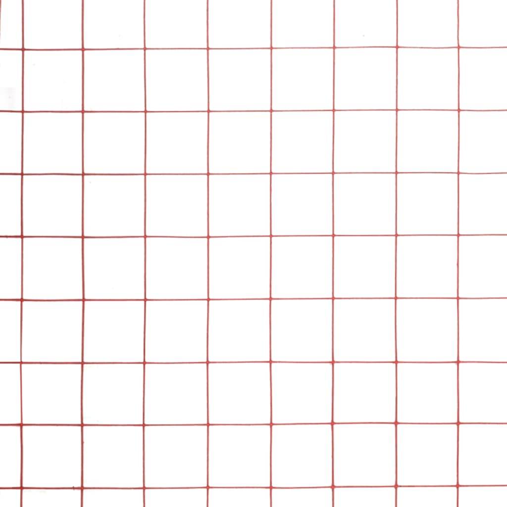 ComfortXL - Grillage Volière Acier PVC Jardin Protection Maille Carrée Rouge 25x1,5m - ComfortXL Outdoor Living - Image 4