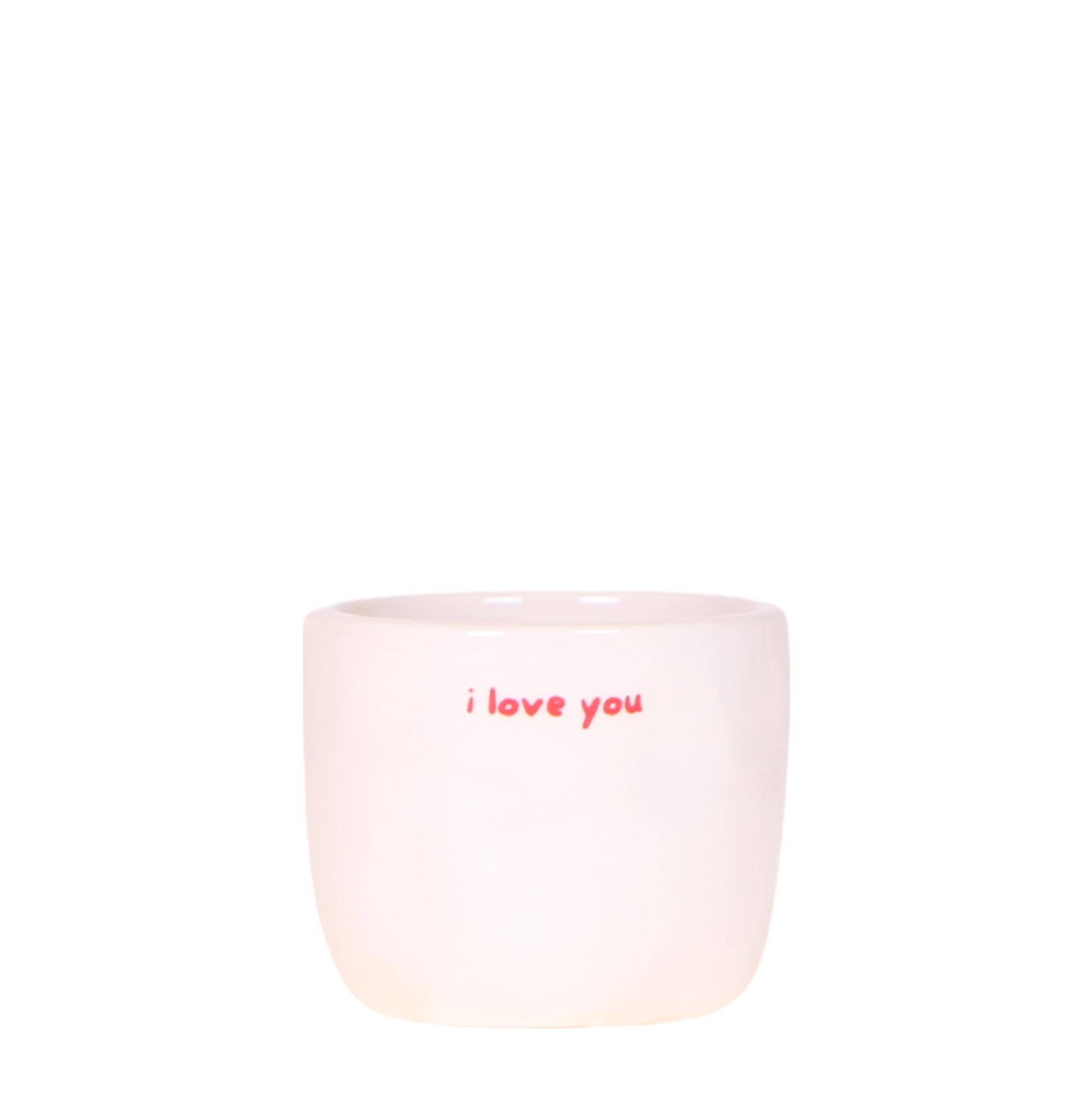 Cache-pot céramique « I Love You » - le cadeau qui dit tout - Pot de 6cm - Image 1